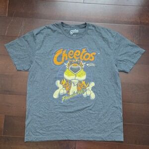 Cheetos Flamin' Hot Chester Cheetah Graphic T-Shirt Gray Sz XL Cartoon Nostalgic